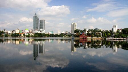 reflection of hanoi, vietnamのeditorial素材