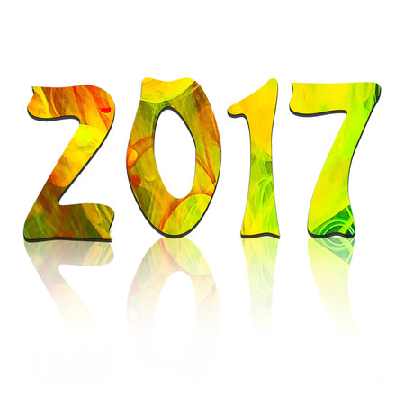 Happy new year 2017-Colorful  Text