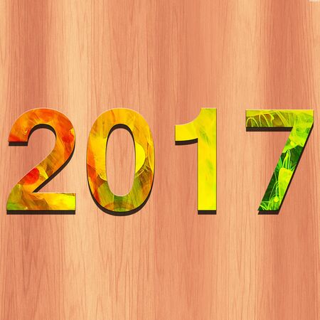 Happy new year 2017-Colorful  Textの写真素材