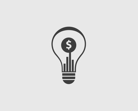 Business Analysis Icon. With Dollar sign in Bulb symbol .のイラスト素材