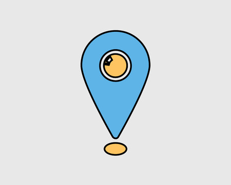 Colorful Location Icon Editable Vectorのイラスト素材