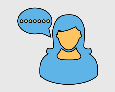 Colorful Female Conversion Bubble icon on gray background.のイラスト素材