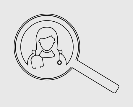 Search doctor line Icon on gray background.のイラスト素材