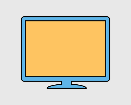 Colorful Computer Monitor Icon on gray Background.のイラスト素材
