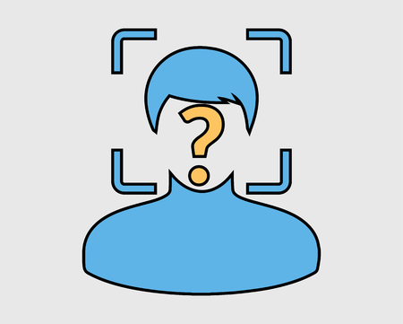 Colorful Biometrics face recognition icon on gray backgroundのイラスト素材