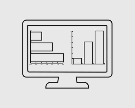 Computer Graph line Icon on gray background