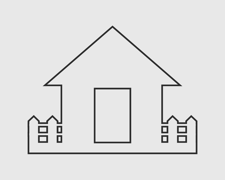 House line Icon on gray Background.のイラスト素材