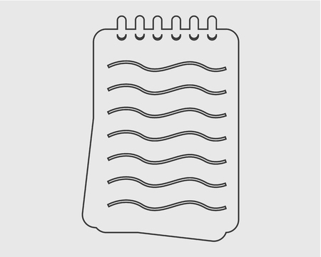 Notepad line Icon on Gray Backgroundのイラスト素材
