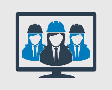 Online Engineer Team Icon.のイラスト素材