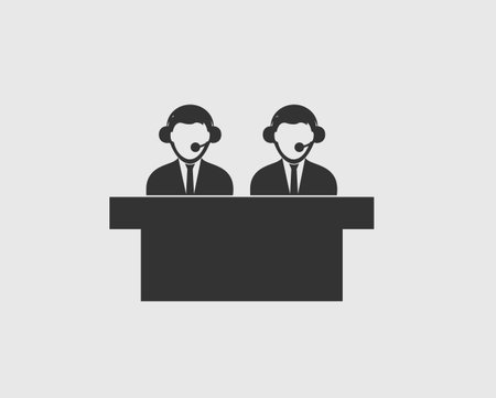 Customer service icon on gray Background.のイラスト素材