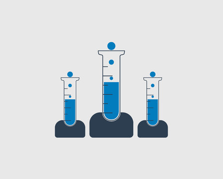 Test Tube Icon on gray backgroundのイラスト素材