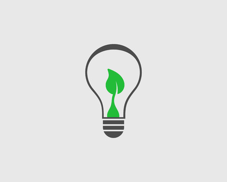 Green Plant Icon on Gray Background.のイラスト素材