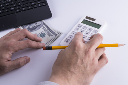 Dollars and Calculatorの写真素材