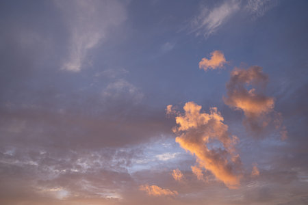 The sky with a fantastic sunset in Jeju Island, Korea