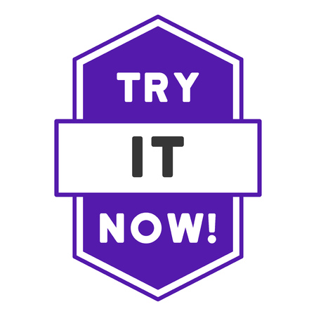 Try It Now Stamp flat vector pictograph.のイラスト素材