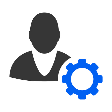 User Options Cog flat vector pictogram. Flat style.のイラスト素材
