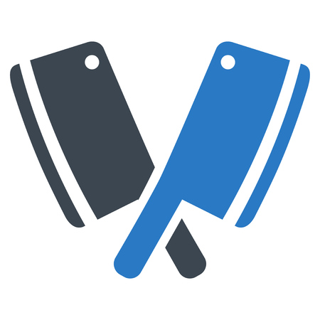 Butchery Blades flat raster icon. An isolated illustration on a white background.の写真素材