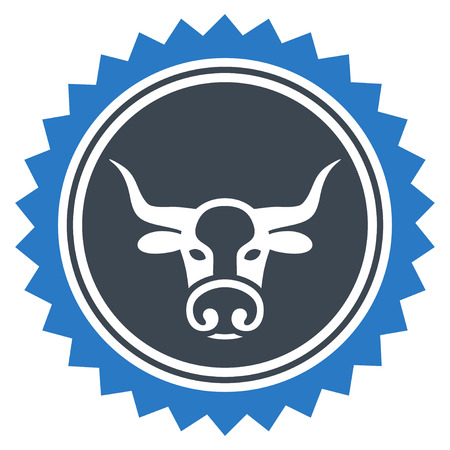 Bull Seal Stamp flat vector illustration. An isolated illustration on a white background.のイラスト素材