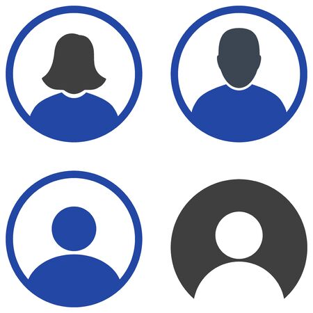 Rounded User flat vector pictograph collection. An isolated icons on a white background.のイラスト素材