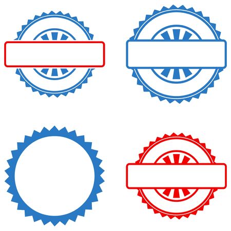 Seal Stamp Template flat vector pictograph set. Isolated icons on a white background.のイラスト素材