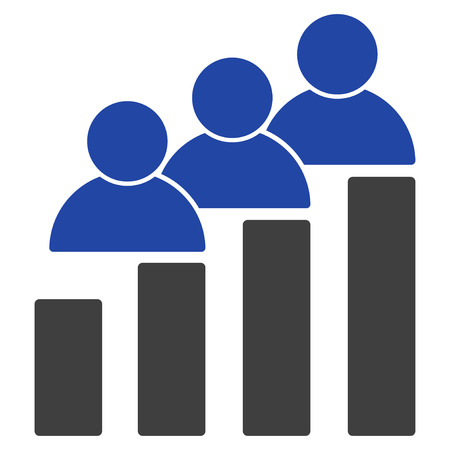 People Bar Chart flat raster pictogram. An isolated illustration on a white background.の写真素材
