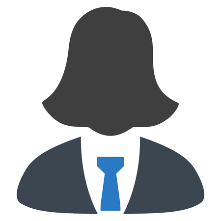 Business Woman flat vector pictogram. An isolated illustration on a white background.のイラスト素材