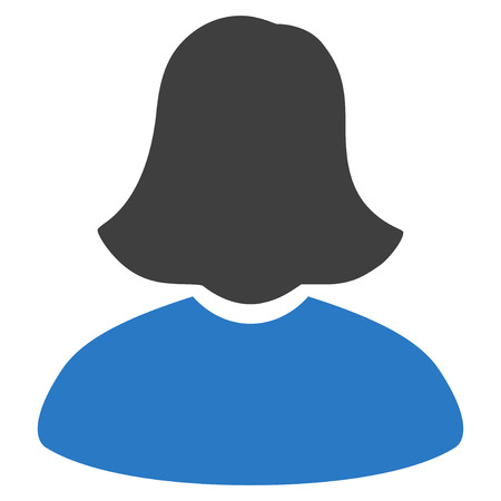 Woman flat raster pictogram. An isolated illustration on a white background.の写真素材