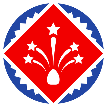 Rhombus Fireworks Stamp Seal flat vector pictogram. An isolated illustration on a white background.のイラスト素材