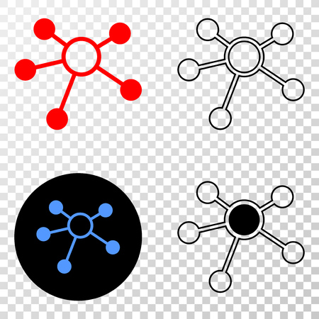 Links EPS vector pictograph with contour, black and colored versions. Illustration style is flat iconic symbol on chess transparent background.のイラスト素材
