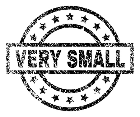 VERY SMALL stamp seal watermark with distress style. Designed with rectangle, circles and stars. Black vector rubber print of VERY SMALL title with corroded texture.のイラスト素材