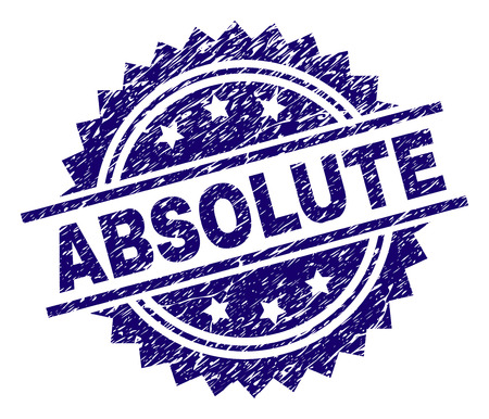ABSOLUTE stamp seal watermark with distress style. Blue vector rubber print of ABSOLUTE text with grunge texture.のイラスト素材