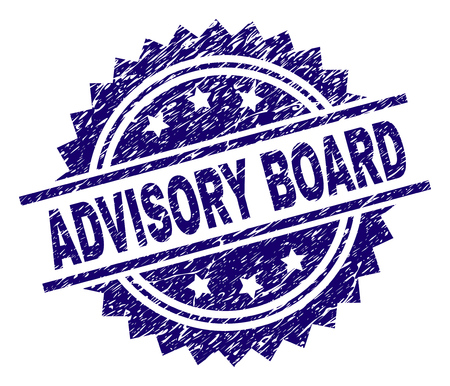 ADVISORY BOARD stamp seal watermark with distress style. Blue vector rubber print of ADVISORY BOARD label with dirty texture.のイラスト素材