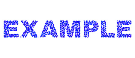 Vector dot Example text isolated on a white background. Example mosaic caption of circle dots in various sizes.のイラスト素材