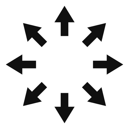 Expand arrows raster icon on a white background. An isolated flat icon illustration of expand arrows with nobody.の写真素材