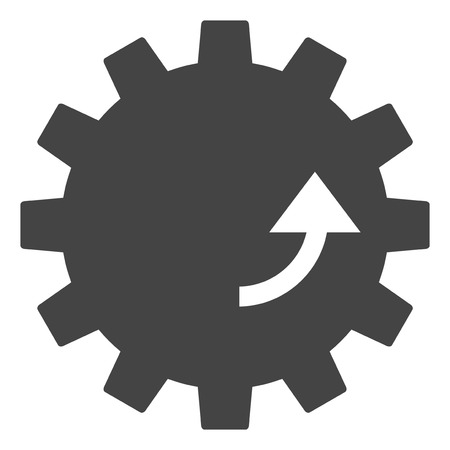 Gear rotation raster illustration on a white background. An isolated flat icon illustration of gear rotation with nobody.の写真素材