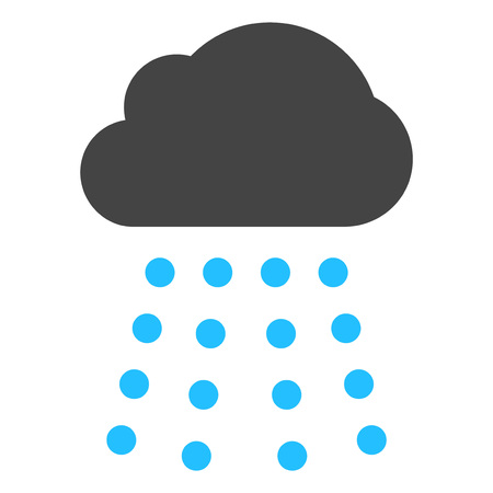Rain cloud raster illustration on a white background. An isolated flat icon illustration of rain cloud with nobody.の写真素材