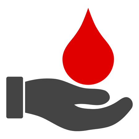 Blood donation hand vector illustration on a white background. An isolated flat icon illustration of blood donation hand with nobody.のイラスト素材