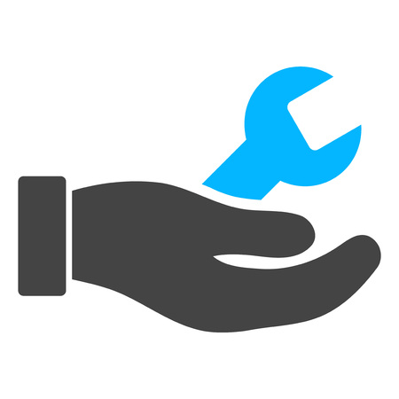 Repair service hand vector icon on a white background. An isolated flat icon illustration of repair service hand with nobody.のイラスト素材