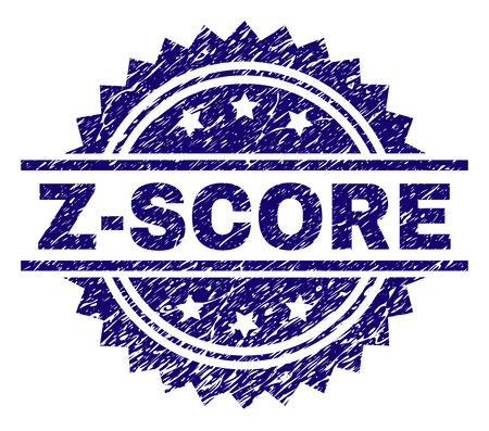 Z-SCORE stamp seal watermark with distress style. Blue vector rubber print of Z-SCORE caption with retro texture.のイラスト素材