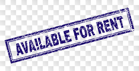 AVAILABLE FOR RENT stamp seal watermark with rubber print style and double framed rectangle shape. Stamp is placed on a transparent background.のイラスト素材
