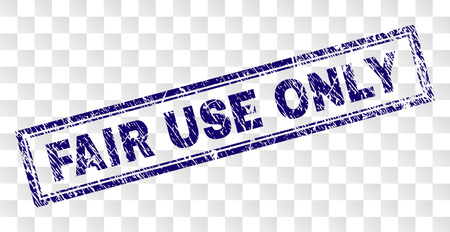 FAIR USE ONLY stamp seal imprint with rubber print style and double framed rectangle shape. Stamp is placed on a transparent background.のイラスト素材