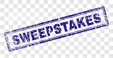 SWEEPSTAKES stamp seal watermark with rubber print style and double framed rectangle shape. Stamp is placed on a transparent background.のイラスト素材