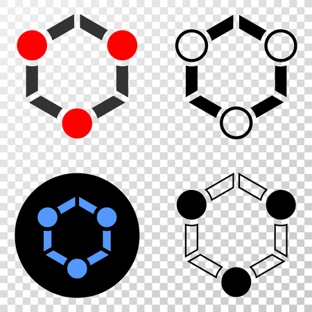 Cooperation EPS vector icon with contour, black and colored versions. Illustration style is flat iconic symbol on chess transparent background.のイラスト素材