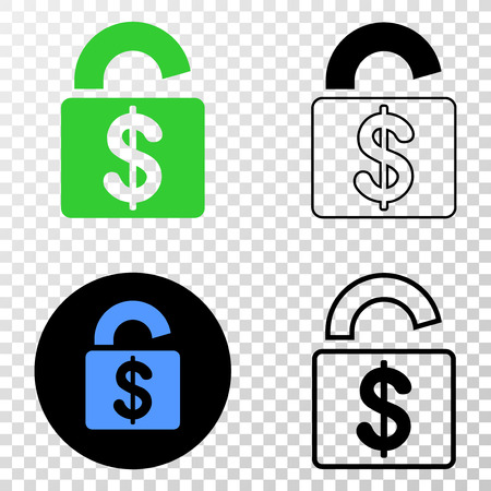 Bank lock EPS vector pictograph with contour, black and colored versions. Illustration style is flat iconic symbol on chess transparent background.のイラスト素材
