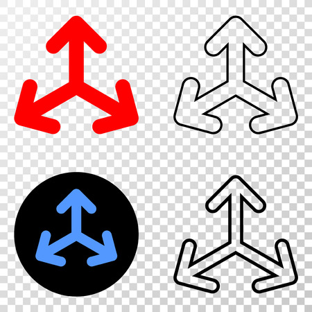Expand arrows EPS vector pictograph with contour, black and colored versions. Illustration style is flat iconic symbol on chess transparent background.のイラスト素材