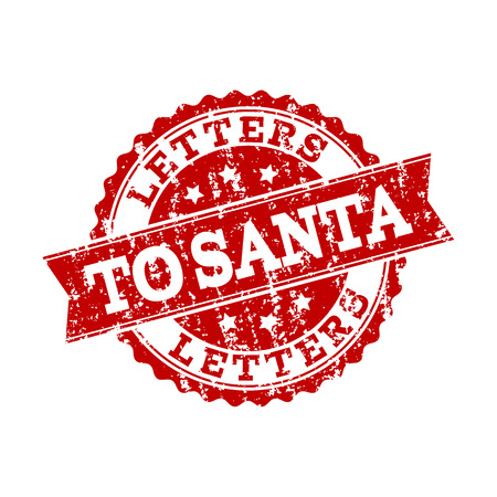 Grunge red LETTERS TO SANTA stamp seal. Vector LETTERS TO SANTA rubber imprint with grunge texture. Isolated red colored watermark on a white background.のイラスト素材