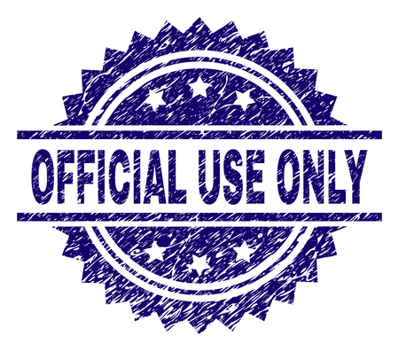 OFFICIAL USE ONLY stamp seal watermark with distress style. Blue vector rubber print of OFFICIAL USE ONLY tag with grunge texture.のイラスト素材
