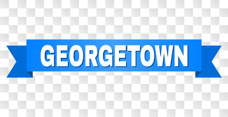 GEORGETOWN text on a ribbon. Designed with white caption and blue tape. Vector banner with GEORGETOWN tag on a transparent background.のイラスト素材