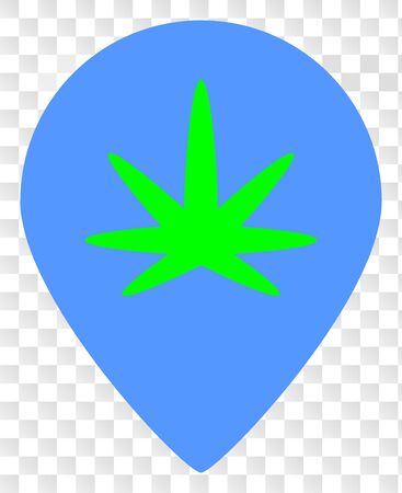 Cannabis map marker vector icon. Illustration contains flat cannabis map marker iconic symbol on a chess transparent background.のイラスト素材
