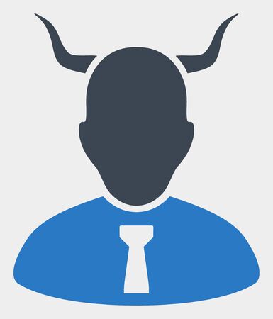 Devil raster icon. Illustration contains flat devil iconic symbol isolated on a white background.の写真素材